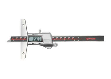 China Metal Cover Metric / Inch System Conversion Vernier Depth Gauge 0.01mm Resolution factory